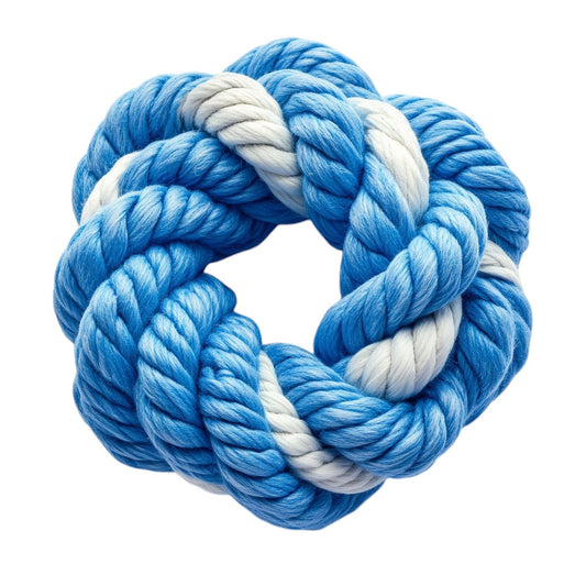 Quxon Dog Rope Toy - 5-Knot Heavy Duty Cotton Tug of War Toy for Large Dogs - Natural Fiber Dental Cleaning Toy - Extra Tough