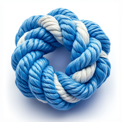 Quxon Dog Rope Toy - 5-Knot Heavy Duty Cotton Tug of War Toy for Large Dogs - Natural Fiber Dental Cleaning Toy - Extra Tough
